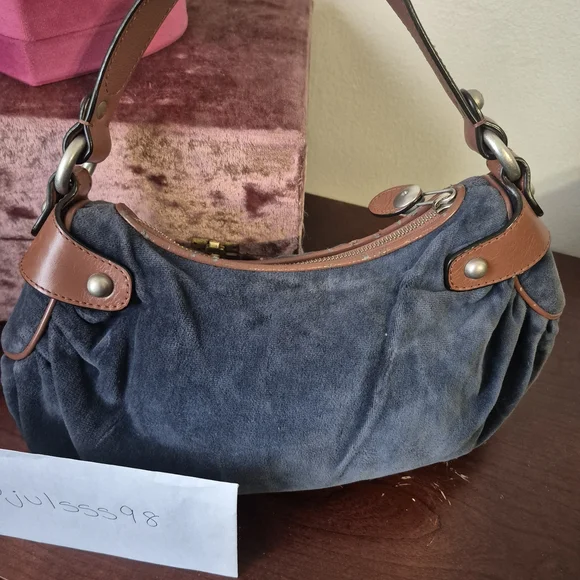 Juicy Couture - Navy Blue and Brown Shoulder Bag - Picture 5 of 6